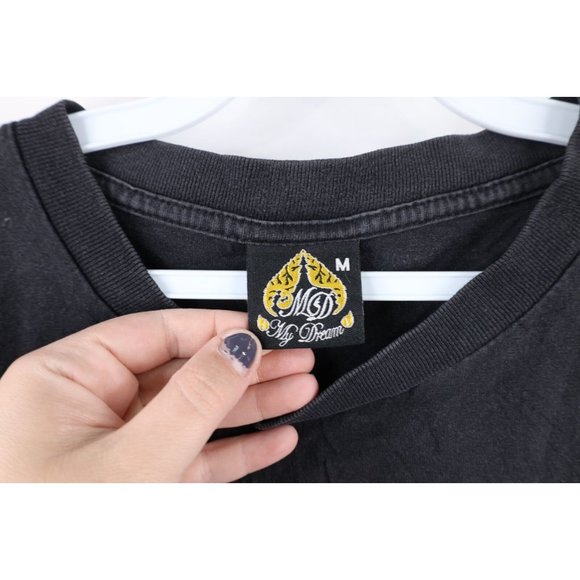 Vintage Streetwear Mens Medium Faded Hanuman Transform Thailand T-Shirt Black - Picture 8 of 12